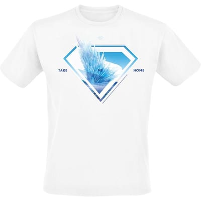 Superman T-shirt - 2025 - Superman Logo - Take Me Home - S tot 3XL - voor Mannen - wit