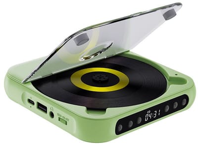 Draagbare Bluetooth-cd-speler met USB-C-snelladen – Ultradun en compact – Ondersteunt MP3/WMA-formaten – Geschikt voor zowel reizen als thuisgebruik – Groen