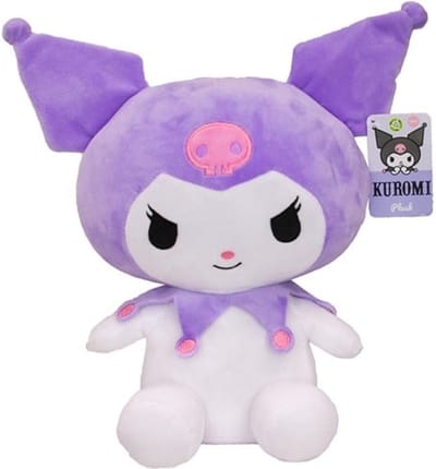 Kuromi Paars Hello Kitty Pluche Knuffel 35 cm - Speelgoed Knuffels voor Kinderen Meisjes - Kat Cat Kitten Plush Toy - Melody, Kuromi, Hello Kitty