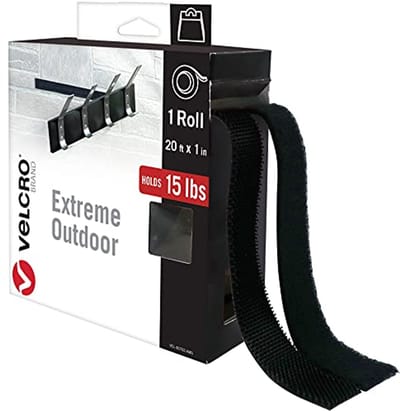 Zware Duurzame Buiten Tape | Extra Sterke Dubbelzijdige Haak en Lus Lijmtape | Perfect voor Thuis, Kantoor en Garage | Zwart