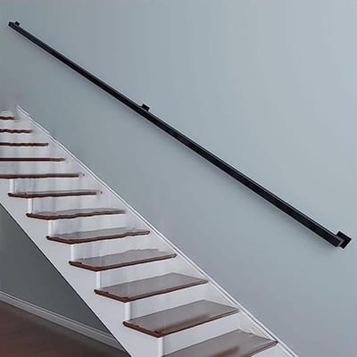 Vierkante trapleuning - Veiligheidsleuning metaal - Veilig traplopen - Roestbestendig smeedijzer - Tot 600cm - Zwart