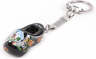 Sleutelhanger Klomp 4cm Holland Enkel Zwart - Souvenir