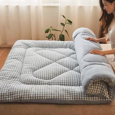 Futonmatras Opvouwbaar - Japanse Matras Vloer - Kamperen en Logeren - Zacht Gewassen Katoen - 120 x 200 cm