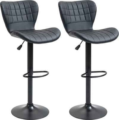 Barkrukken set van 2 - Barkrukken - Stoelen - Zwart - 47 cm x 56 cm x 89-109 cm