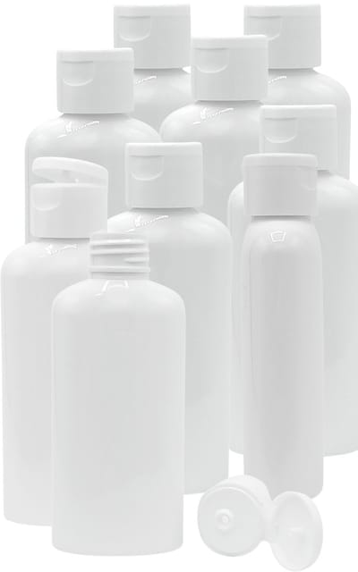 Flessen 100ml met Klepdop 50 stuks - Navulbaar - Lege plastic flessen - Lege Flesjes