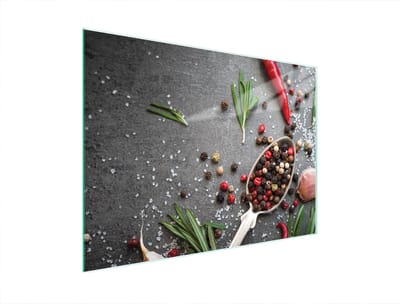TMK ArtDeko Serie - Snijplank - Gehard Glas - 40x30 cm - Prent van Specerijen