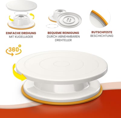 Candala Taartaccessoireset (61-delig) – draaibare taartplaat met roestvrijstalen spuitmonden, spuitzak, deegschrapers, pallets en uitgebreide bakaccessoires, perfect voor beginners en professionals