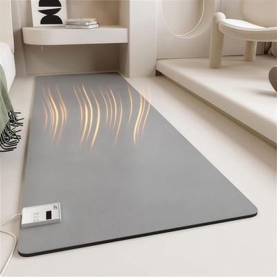 Elektrisch Tapijt - Verwarmde Mat - Binnen Verwarmen - Energiezuinig Comfort - 100x100cm - Grijs
