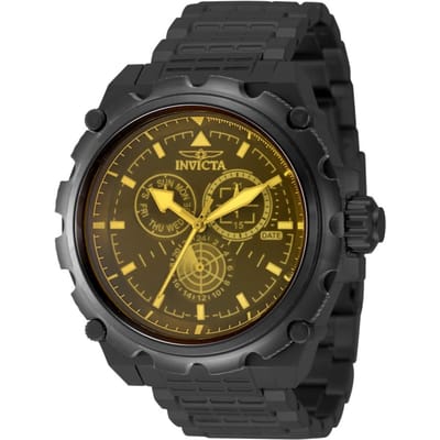 Invicta Coalition Forces 49201 Herenhorloge - Quartz Uurwerk - Roestvrij Staal met Gele Wijzerplaat - 50 mm