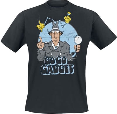 Inspector Gadget Go Go Gadget T-shirt zwart S Katoen - Fan merch, Film, TV-series