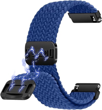 Stijlvolle gevlochten armband voor 18 mm, 20 mm en 22 mm horloges - Unisex vervangband met magnetische sluiting in blauw