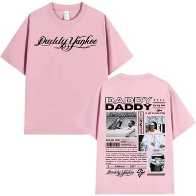 25/26 Zomer Rapper Daddy Yankee 2024 Tour Grafische T-shirts Heren Retro Hoge Kwaliteit Oversized 100% Puur Katoen Bedrukt T-shirt S white