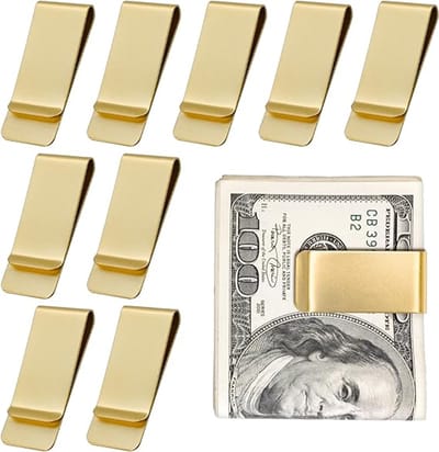 10-pack roestvrijstalen slanke geldclips - Metalen minimalistische geldclips - Draagbare portemonnee - Unisex - Koper