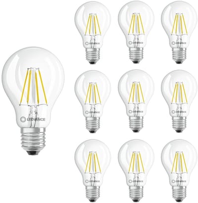 Ledvance LED Filament Lamp A60 E27 - 4W 470lm 4000K 230V - Ø60mm - Geschikt voor keuken, werkruimte, kantoor - 10 stuks