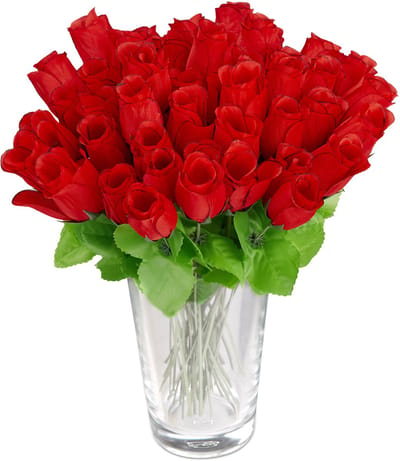 480x kunstrozen - rood - kunstbloemen - decoratie - nep bloemen