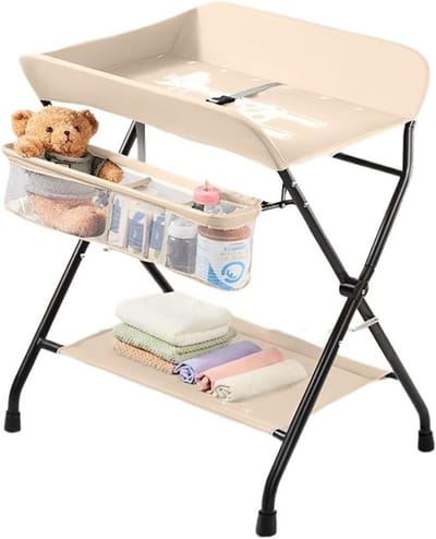 Draagbare Verschoontafel - Baby Luierwissel - Babyverzorging Thuis - Opvouwbaar Ontwerp - Compact Formaat - Geel