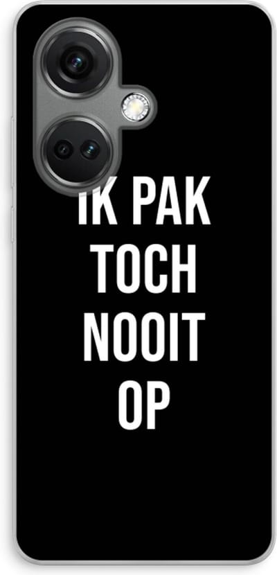 Case Company® - Hoesje geschikt voor OnePlus Nord CE 3 hoesje - Ik pak nooit op - Zwart - Soft Cover Telefoonhoesje - Bescherming aan alle Kanten en Schermrand
