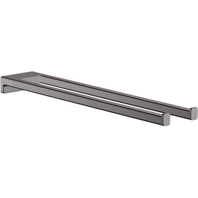 Hansgrohe AddStoris Q handdoekhouder 2-lids - geborsteld zwart chroom (antraciet)