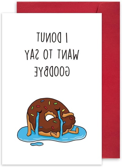 Grappige Afscheidskaart - Donut Kaart Vrienden - Collega Verlaat - Aanbiddelijk Ontwerp - 5.3 x 8 inches - Meerkleurig