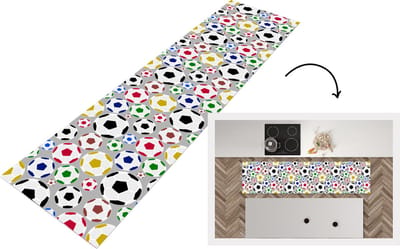 Keukenloper - Loper keuken - Voetbal - Patroon - Sport - 200x50 cm - Keukenloper vinyl