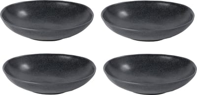 Costa Nova - livia zwart - pastabord - aardewerk - 23 cm rond - set van 4
