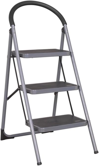 Opstapladder 3 Treden - Keukenladder Kruk - Veilig Klussen - Met Antislip Treden - 150 kg Capaciteit - Multicolor