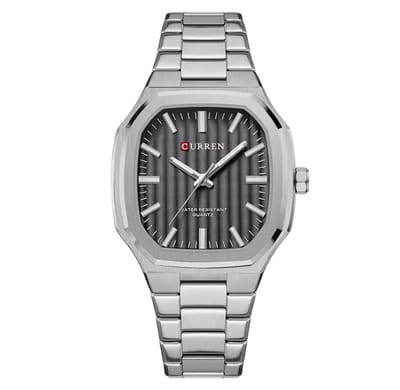 Curren - Herenhorloge - Mannen - Zilveren Polsband - Zilver Zwart- Doos