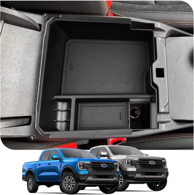 Center Console Organizer voor Ford Ranger T9 (2023-2026) - Opbergdoos voor Armsteun, Accessoires en Ruimtebesparing