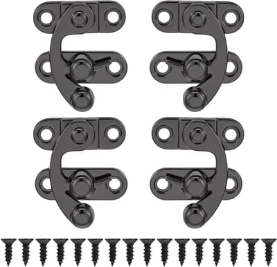 Set van 4 Mini Hasp Sluitingen Zwart voor Kistjes en Sieradendozen