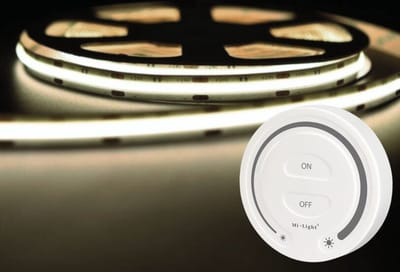LED Strip COB - 10 Meter - Complete Set - 4000k - Neutraal Wit - 24V - 480LED/m - Met Draadloze Mi-Light(MiBoxer) Touch Wandbediening(Wit)