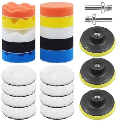 23-delige Polijstset voor Auto met 80mm Polijstschuim - Perfect voor Elektrische Schroevendraaiers en Waxen