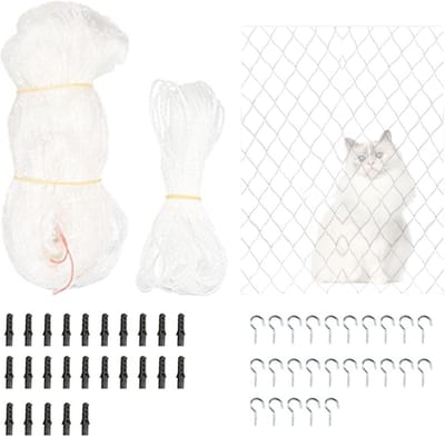 Kattennet Balkon - Huisdier Beveiliging - Veilige Speelruimte - Traanbestendig Ontwerp - 8 x 3 m - Zwart