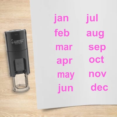 CombiCraft stempelset maanden januari t/m december roze