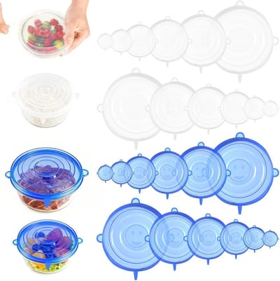 Universele Silicone Deksel Set van 24 Stuks, Herbruikbare en Uitbreidbare Lids voor Potten, Schalen en Flessen, BPA-vrij en Duurzaam