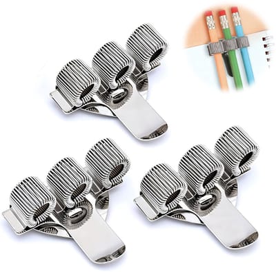 Dailygoods- Pennenhouder 3 Stuks - Met Clip - Roestvrij Staal - Bureau Accessoires - Praktisch voor Verpleegkundigen - Duurzaam en Stijlvol - Pennenclip