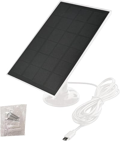Zonnepaneel Deurbel - Solar Charger - Camera Voeden - 360 Graden Montage - 3 Watt - Zwart