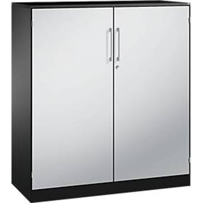 Vleugeldeurkast ASISTO C 3000, 3 ordnerhoogten, B 1200 mm, antraciet/aluminium zilver