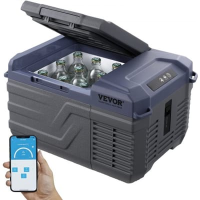 VEVOR Autokoelkast, 12 Volt Autokoelkast, Draagbare 9-liter vriezer met één temperatuurzone, instelbaar temperatuurbereik van -4℉ tot 68℉, 12/24V DC en 100-240V AC Compressor Koeler voor buiten, kamperen en camperen