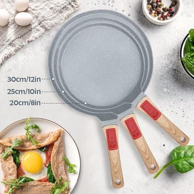 30 cm Anti-aanbak Keramische Crêpe Pan - Dosa Pan Pannenkoek Pan met Afneembare Handvat
