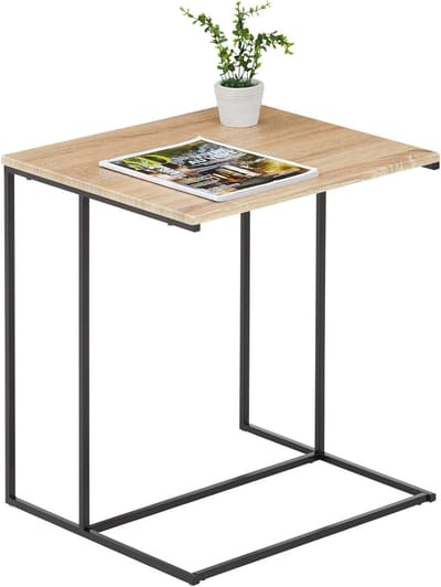 Bijzettafel Vitorio - Salontafel C-vorm - Koffie binnen handbereik - Industriële look - 52 x 61 x 46 cm