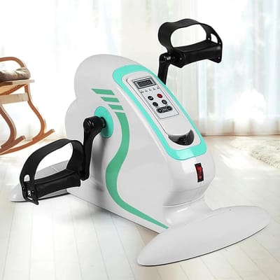 Elektrische Pedaaltrainer - Mini Hometrainer Revalidatie - Armen Benen Trainen - Gemotoriseerde Pedaalactie - 49x30x28.5CM - Wit