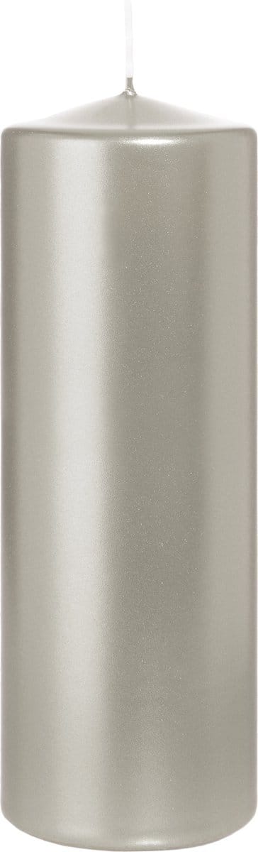 Wiedemann Cilinderkaars/stompkaars - metallic zilver - 20 x 7 cm - 103 branduren - zuilkaarsen