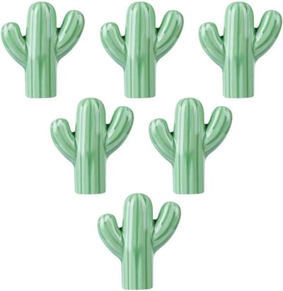 Moderne ladeknop, kastdeurgreep, slaapkamerkastknop, keukenkast, keramische handgreep, ladegrepen in cactusvorm, verpakking van 6, hardware-accessoires