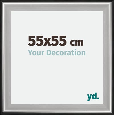 Your Decoration - Fotolijst 55x55 cm - Hout - Zwart Zilver Gepolijst - Birmingham