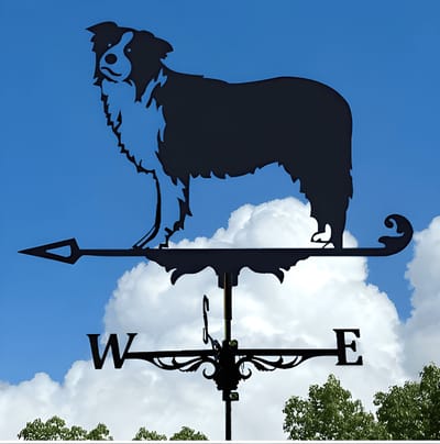 Metalen Windspinner met Dierenmotief - Smeedijzeren Tuin Decoratie voor Buiten - Ornament voor Daktuinen & Binnenplaatsen-Border Collie-Belle‘s product-Belle's product