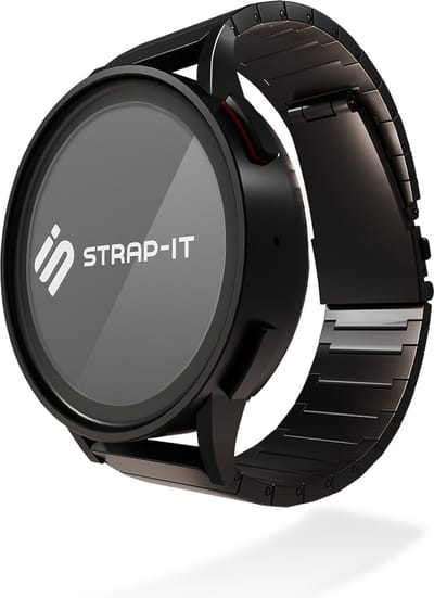 Strap-it Luxe titanium horlogeband - geschikt voor Huawei Watch GT 2 Pro / GT / GT 2 / GT 3 / GT 3 Pro 46mm / GT 4 46mm / GT 5 & 5 Pro (46mm) / GT 4 46mm / GT 5 & 5 Pro (46mm) / GT Runner / Watch 3 - Pro / Watch 4 (Pro) / Watch Ultimate - zwart