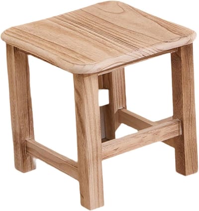 Houten Krukje - Voetensteun Bankje - Meubels Verplaatsen - Antislip Voetjes - 30x30x30 cm - Houtkleur
