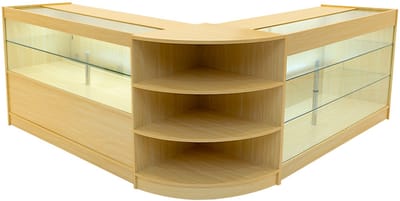 Calliope led winkeltoonbank set - esdoorn - 150+150+60 cm - 4 sleutels