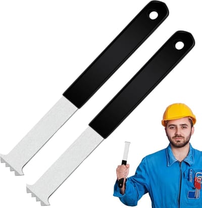 Tegel Verwijdertool - Stenen Lifter - Terras Onderhoud - Dubbele Schraper Kop - 24 x 4 x 5 cm - Zwart