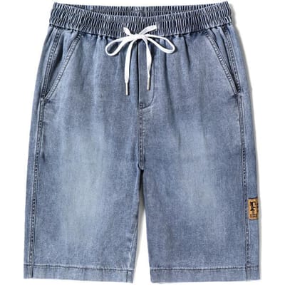 Retro Denim Shorts Heren Zomer Dun Los Trendy Casual Rechte Mid-leg Broek Heren Zomer XL blauw